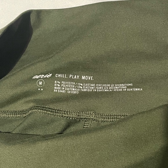 4/$25 Aerie Chill Play Move Dark Kelly Green Ankle Length Athleisure Leggings - Picture 3 of 3